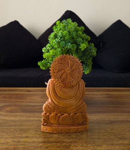 Hand-Carved Wooden Buddha Statue