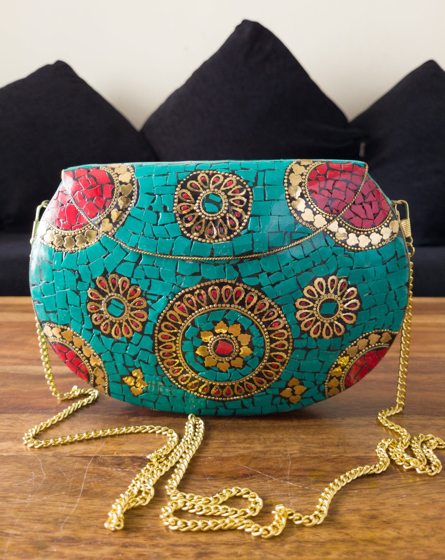 Handcrafted Mosaic Stone Clutch Purse