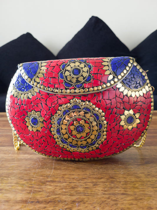 Handcrafted Mosaic Stone Clutch Purse