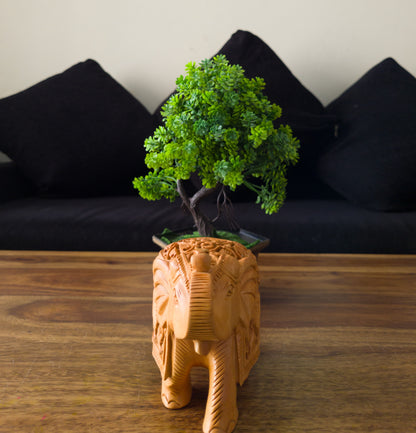 Hand-Carved Solid Wooden Elephant