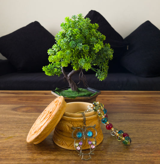 Hand-Carved Wooden Storage Box with Animal Motifs