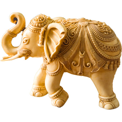 Handcrafted Marble Dust and Resin Elephant Figurine