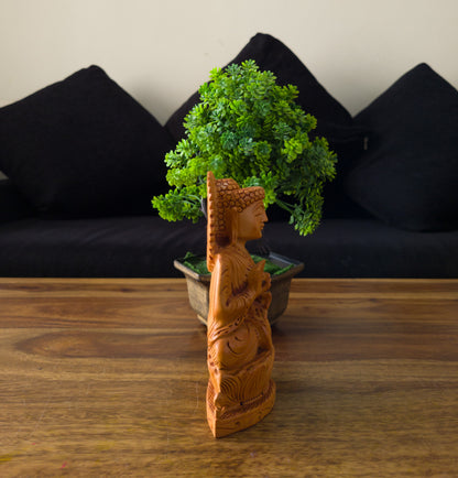 Hand-Carved Wooden Buddha Statue