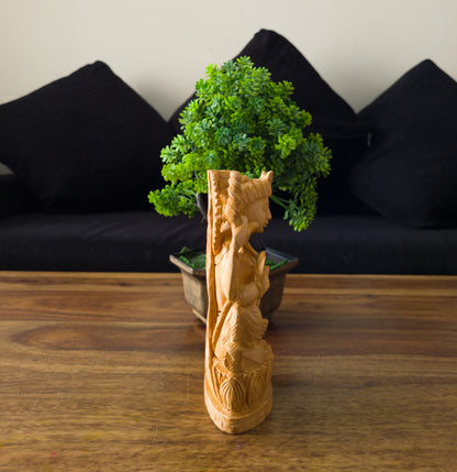 Hand-Carved Wooden Lord Shiva Statue