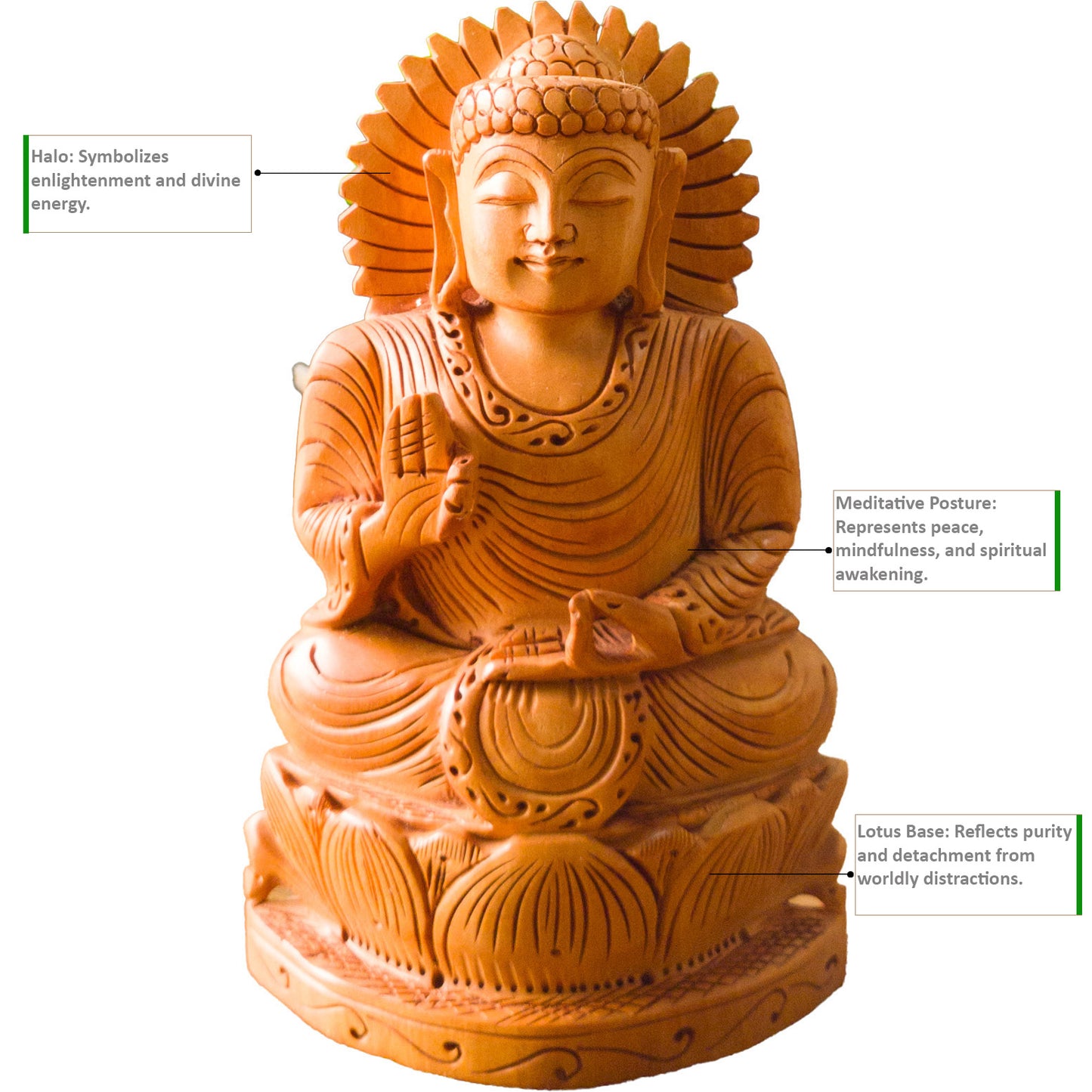 Hand-Carved Wooden Buddha Statue